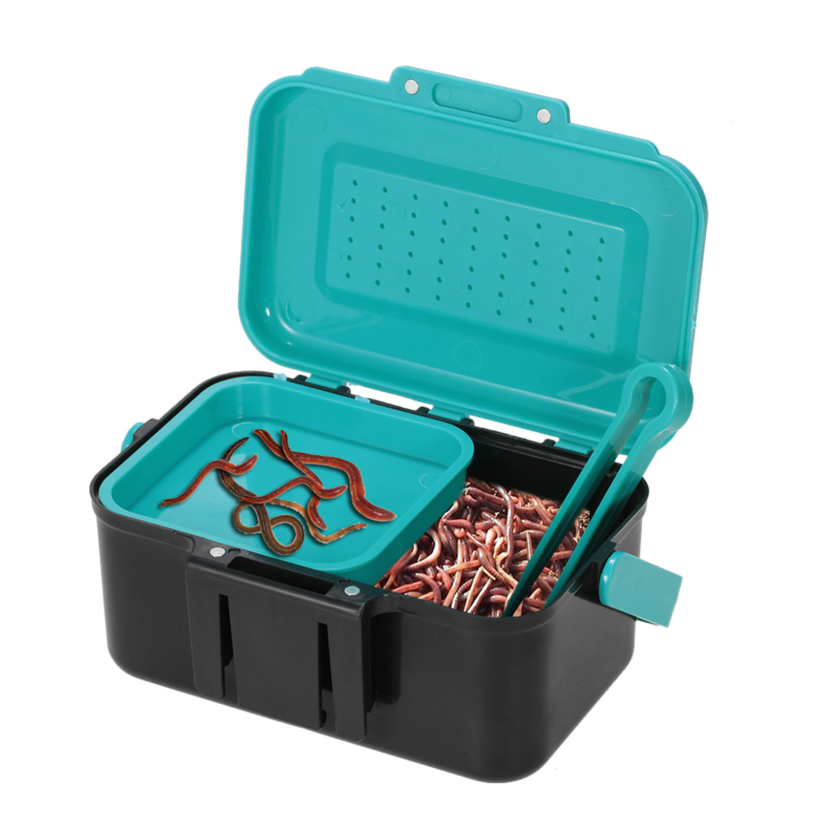 Fish Finder Case - Draagbare vislokdoos, levende aasdoos, haakjesdoos, regenwormen