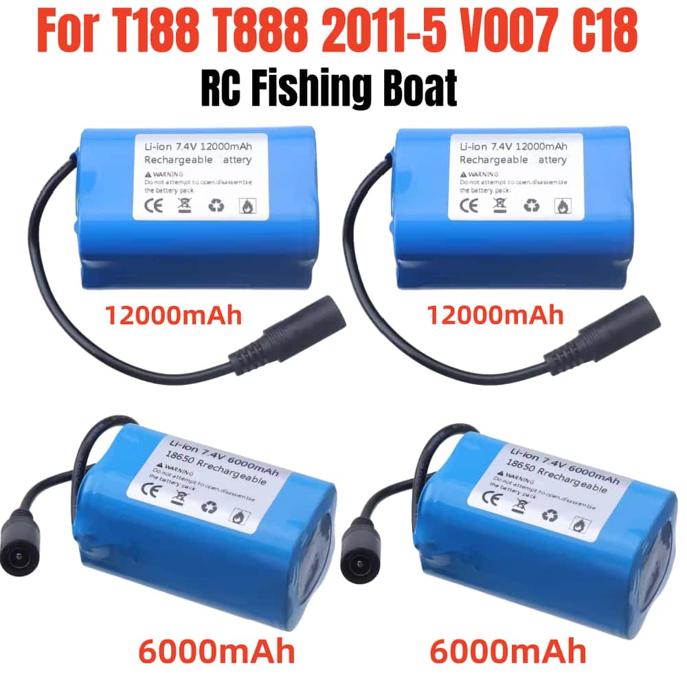 Fish Finder Charger - 7.4V 12000mAh vervangende batterij met USB-oplader