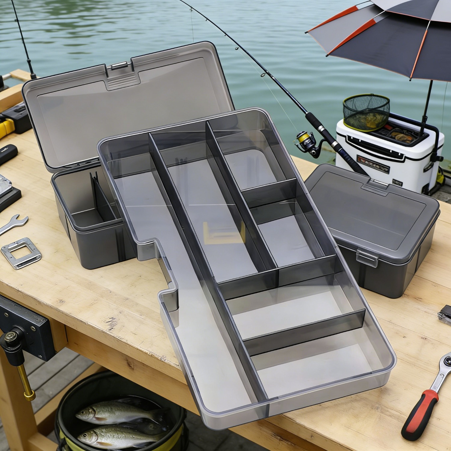 Draagbare dubbelwandige transp - Fish Finder Case recensie en prijs